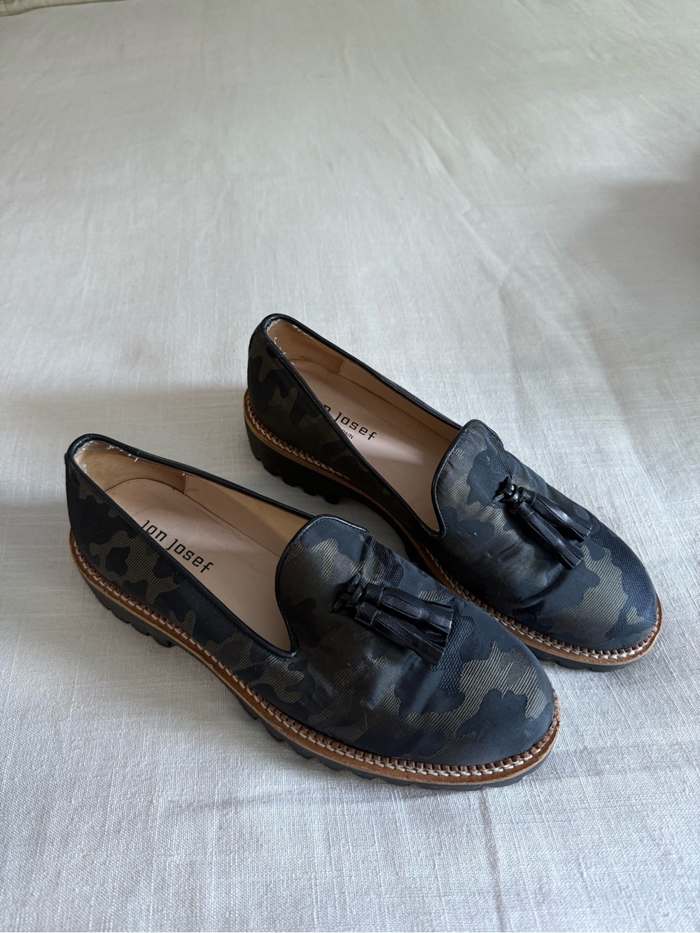 Jon Josef Men's Camouflage Tassel Loafers in Black/Gray
